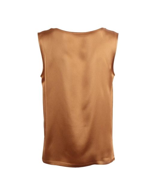 Sleeveless Tops Clips de color Brown