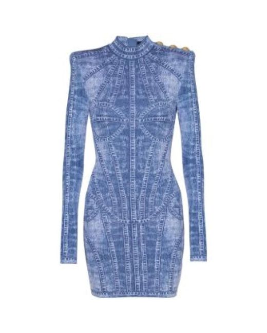 Balmain Short Dresses in het Blue