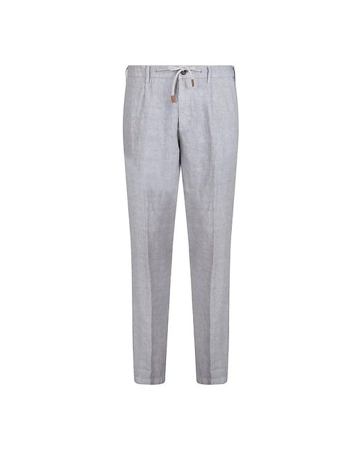 Eleventy Gray Slim-Fit Trousers for men
