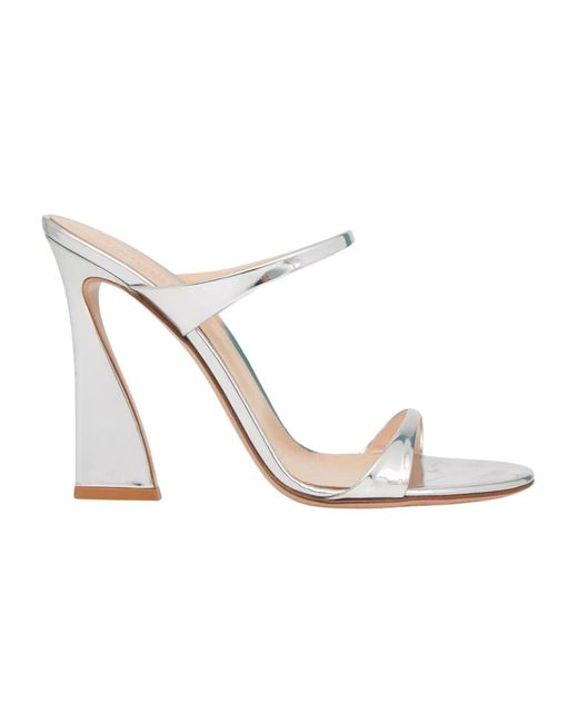 Gianvito Rossi White Heeled Mules