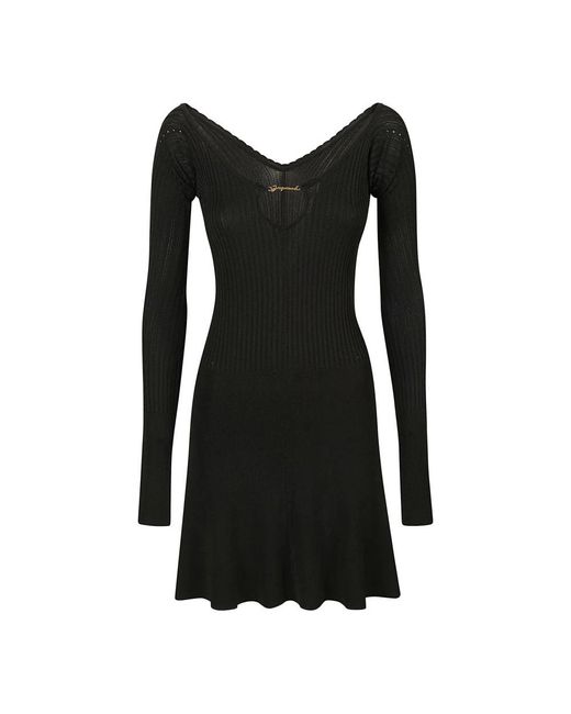 Jacquemus Black Knitted Dresses