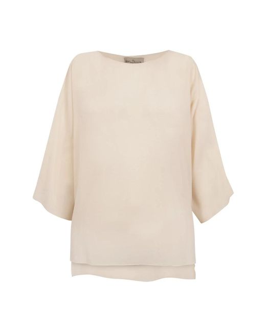 Cortana Overhemden ,Katoen Ivory Cotton Voile Shirt in het Natural