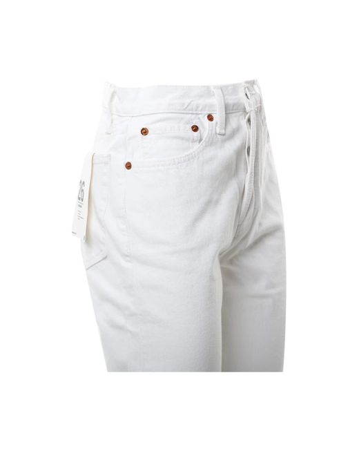Re/done White Straight Trousers