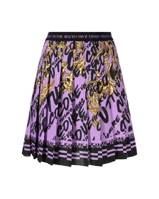 Versace Purple Short Skirts
