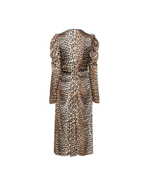 Ganni Midi Dresses in het Natural