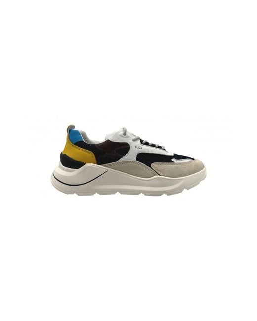 Date Weiße mesh-sneaker mit lederdetails in Multicolor für Herren