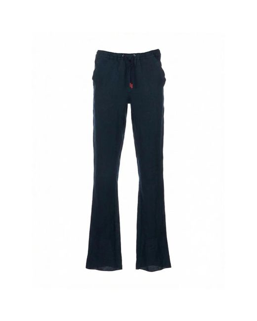 Kiton Blue Straight Trousers for men