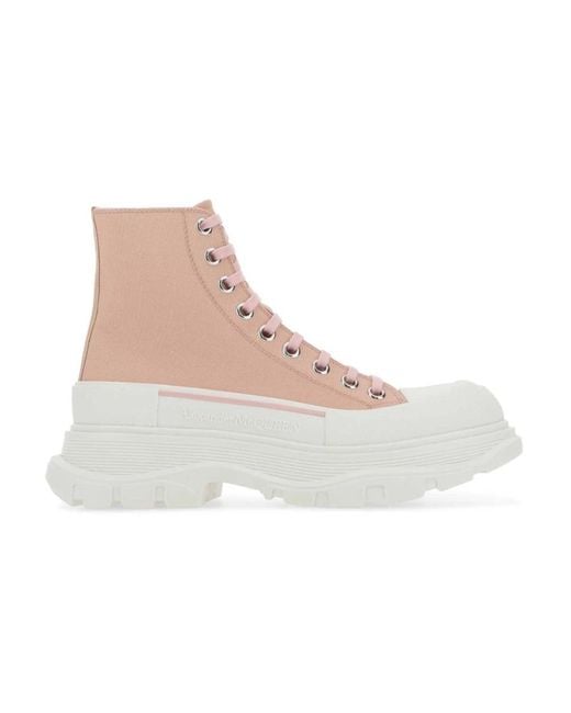 McQueen Gray Lace-Up Boots