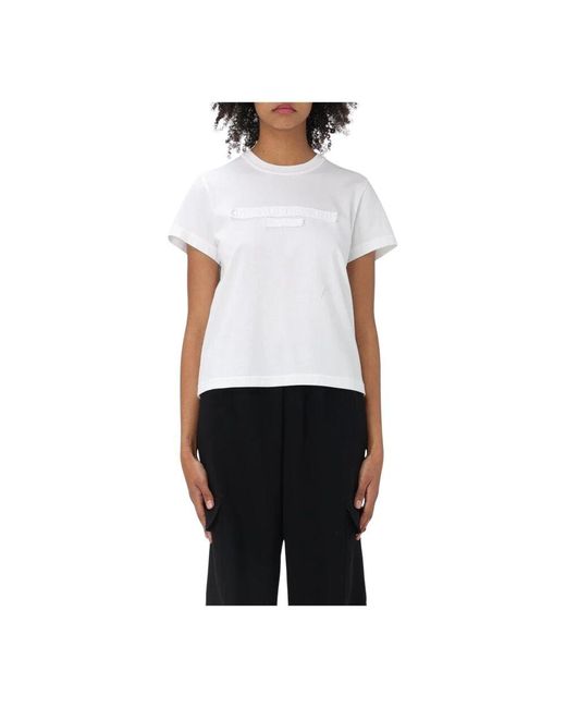 Alexander Wang White Weiße T-Shirt Mit Ausgefransten Details