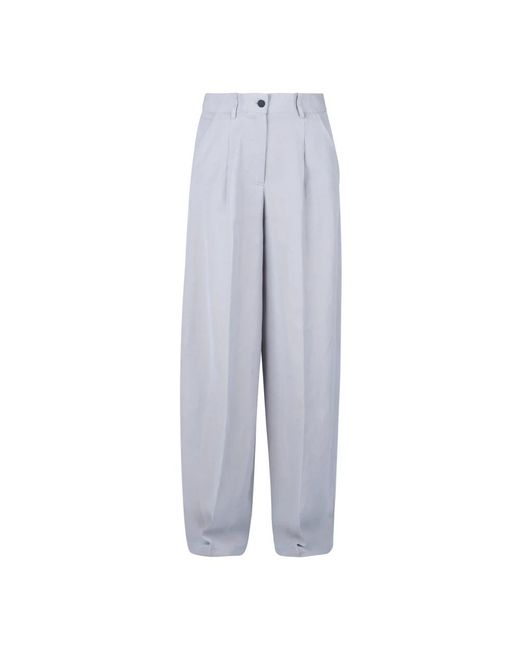 Liviana Conti Gray Wide Trousers