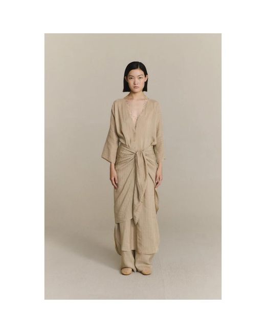 Cortana Kleedjes ,Linnen Eloise Shirt Dress in het Natural