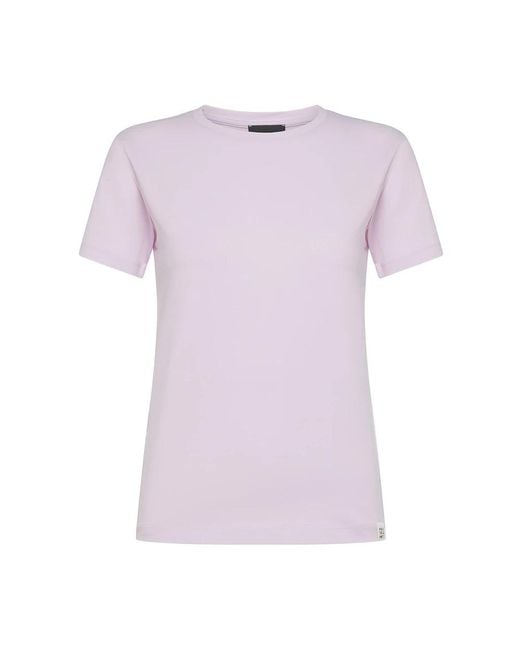Camiseta de algodón lila con etiqueta de logo Peuterey de color Purple