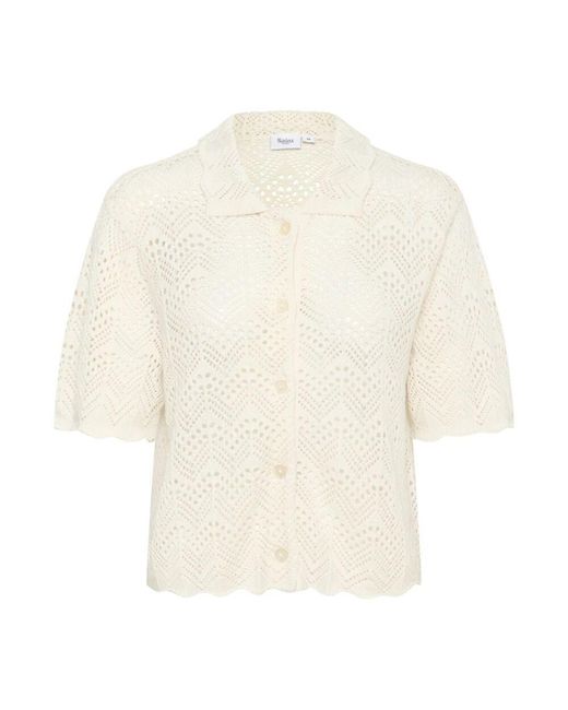 Saint Tropez White Strickjacke Mit Kurzen Ärmeln