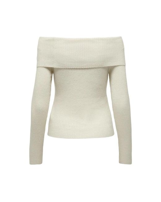 ONLY White Round-Neck Knitwear