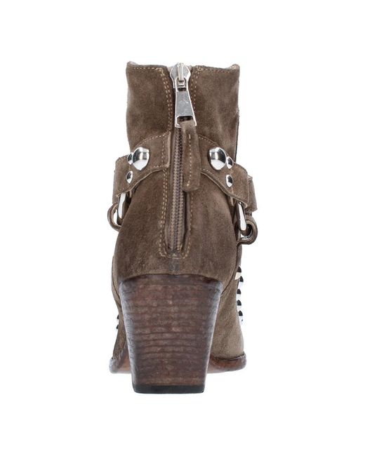 Elena Iachi Brown Cowboy & Biker Boots