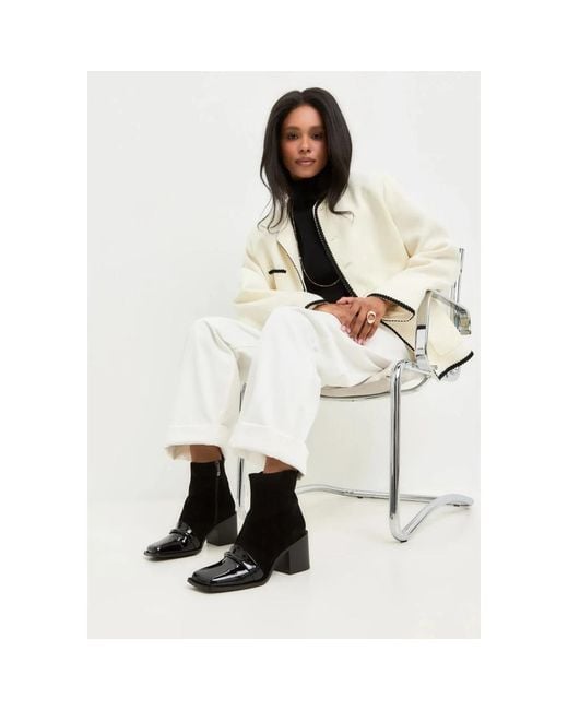 CESARE GASPARI Black Wildleder Stiefelette Mit Lackspitze