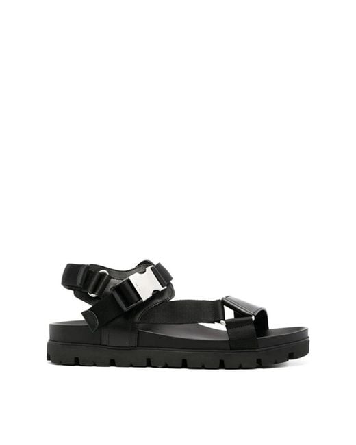 Prada Black Flat Sandals for men