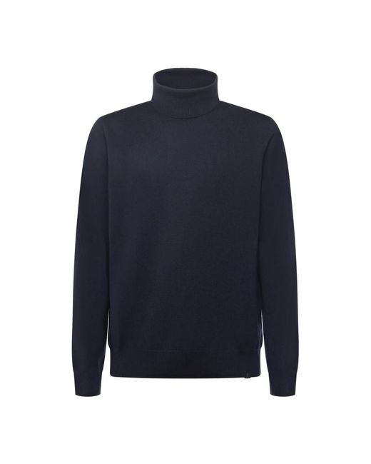 Fay Truien & Vesten ,Blauw ,Wol Wollen Coltrui in het Blue voor heren