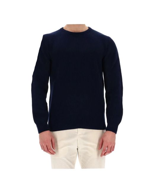 Herno Blue Round-Neck Knitwear for men