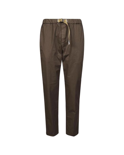 White Sand Lange Broek Van Parachute Canvas in het Brown voor heren