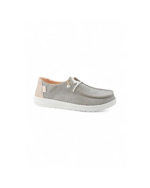 HeyDude White Laced Shoes