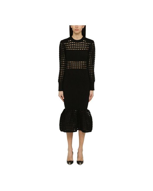 McQueen Black Midi Dresses