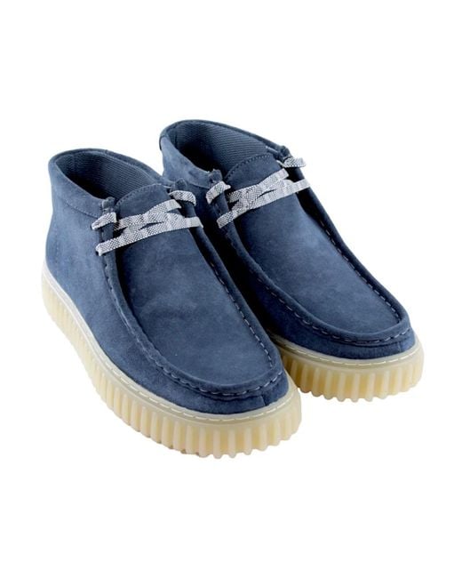 Clarks Blue Lace-Up Boots for men