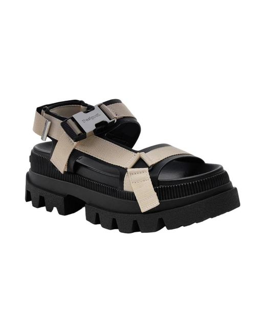 Desigual Black Flat Sandals