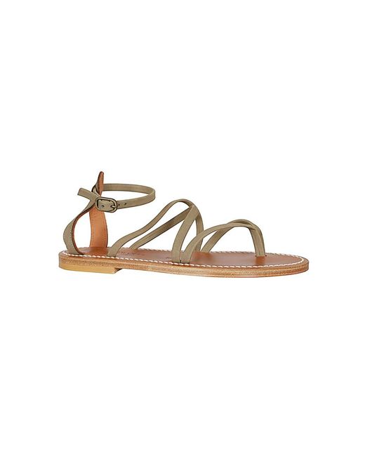 K. Jacques Metallic Flat Sandals