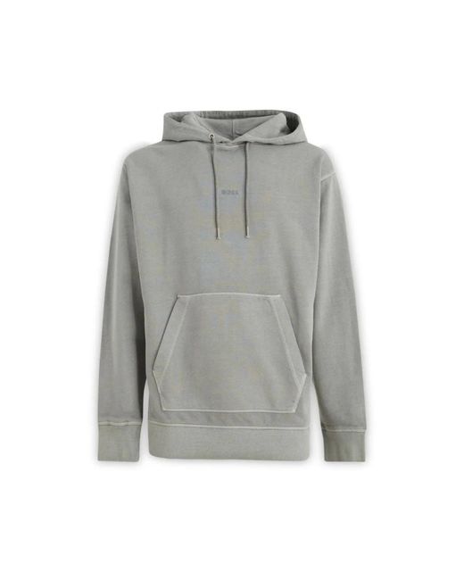 HUGO Hoodies & Sweatvesten ,Grijs ,Grijze Hoodie Stijlvol Comfort in het Gray voor heren