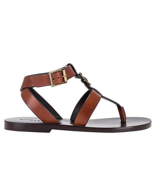 Saint Laurent Brown Flat Sandals