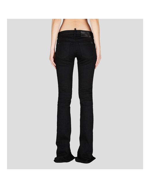 DSquared² Jeans ,Zwart ,Katoen Boot-Cut Icon Trompet Jeans in het Black