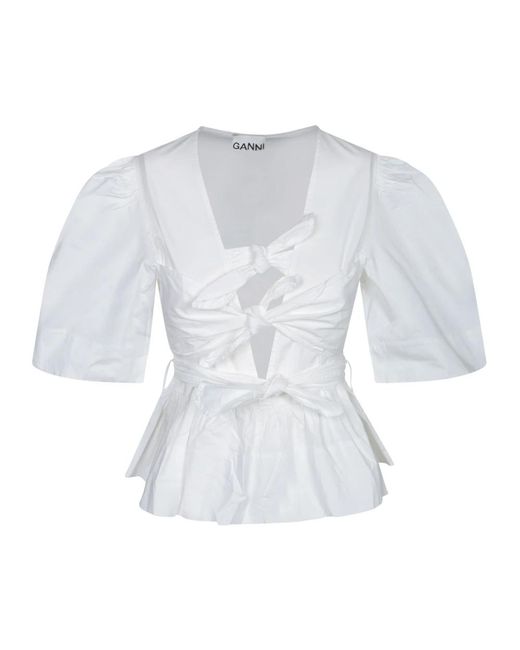 Blouses Ganni de color Blue