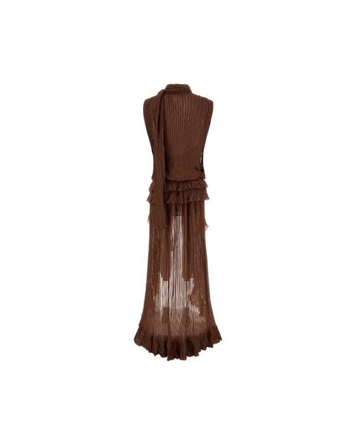 Blumarine Brown Braunes Chiffonkleid Für Frauen