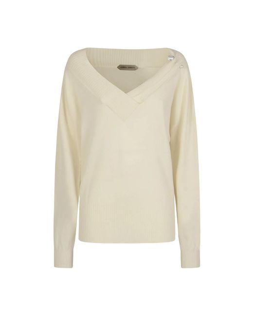 V-Neck Knitwear Alberta Ferretti en coloris Natural