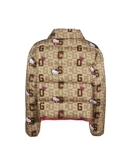Gcds Natural Daunenjacke mit monogramm-print