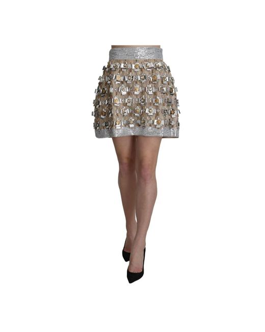 Skirts > short skirts Dolce & Gabbana en coloris Gray