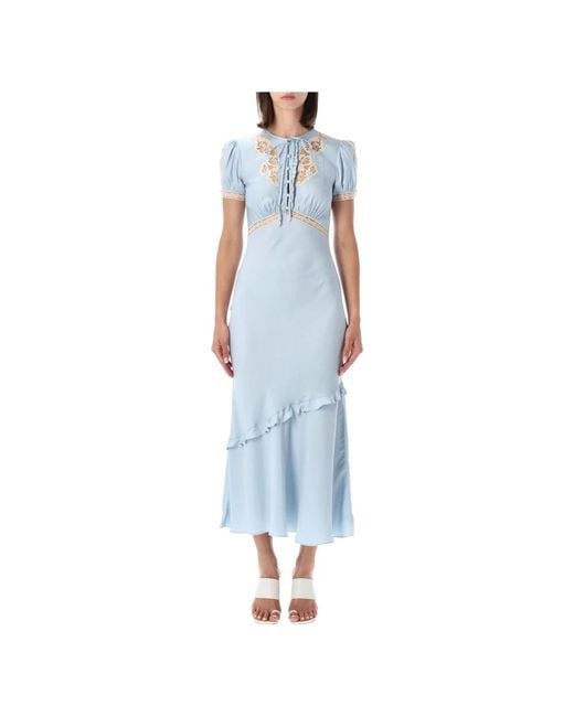 Self-Portrait Blue Midi Dresses