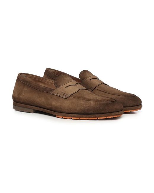 Santoni Brown Loafers for men