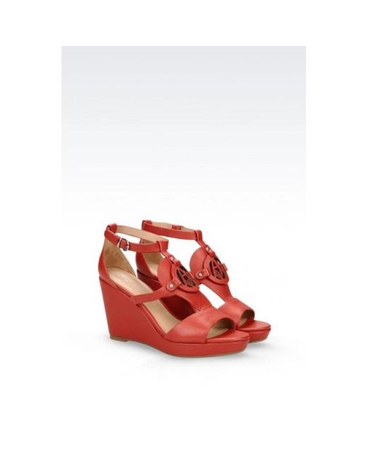 Emporio Armani Red Wedges