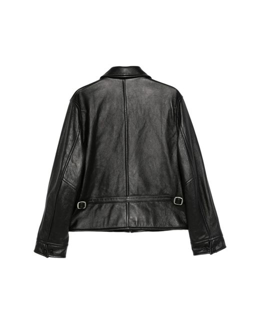 TONYWACK Black Leather Jackets for men