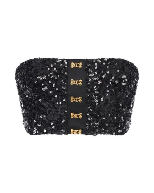 Elisabetta Franchi Black Sleeveless Tops