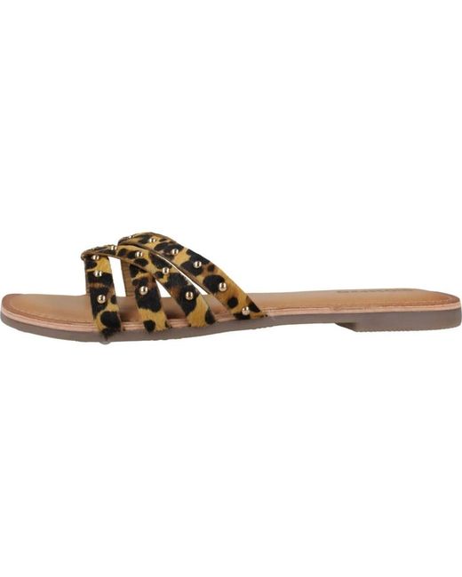 Gioseppo Brown Sabelle Sandal Sliders