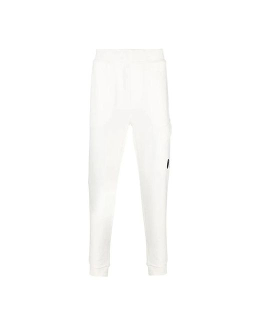 C P Company White Slim-Fit Trousers for men