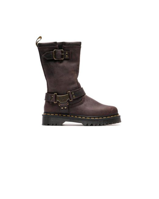 Dr. Martens Schoenen ,Bruin ,Leer Anistone Hi Leather Biker Boots in het Black