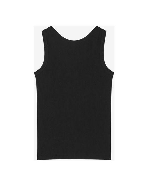 Versace Tops ,Zwart ,Katoen 90S Vintage Logo Ribbed Tank Top in het Black