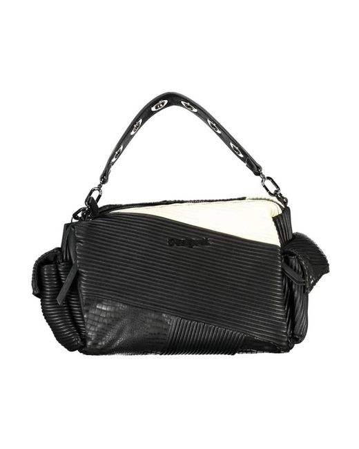 Desigual Black Schwarze polyethylen-handtasche mit verstellbarem gurt