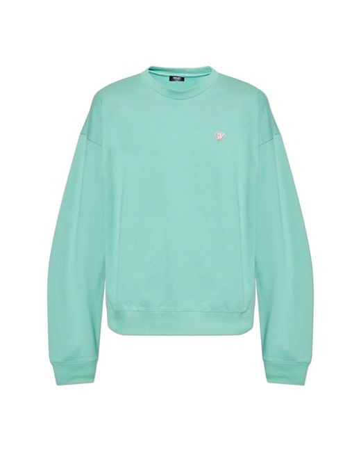 Versace Hoodies & Sweatvesten ,Groen ,Katoen Sweatshirt Met Patch in het Green voor heren