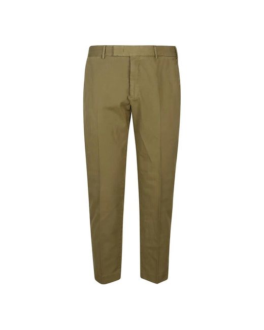 PT Torino Green Straight Trousers for men