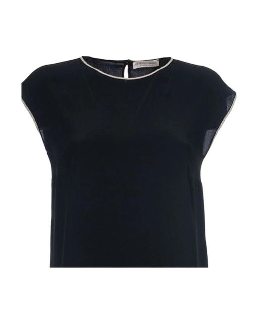 Le Tricot Perugia Black Seidenmischung ärmelloses t-shirt